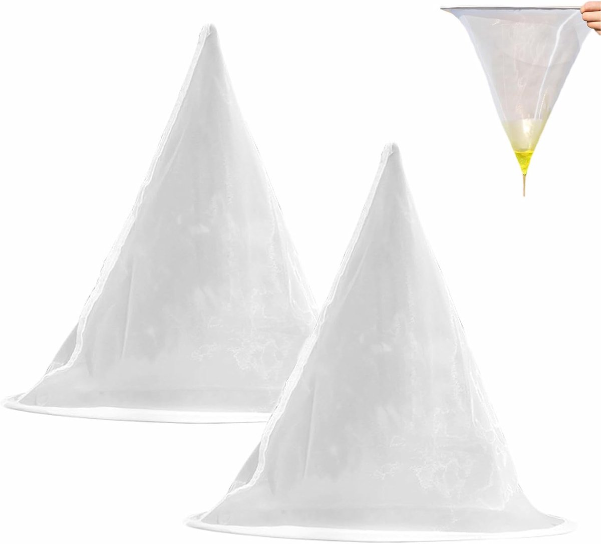 2 Stuks Honingfilterzeef, Honingfilter voor Bijenteelt, Nylon Honingzeef, Het is Geschikt voor Imkers en kan Worden Gebruikt om Onzuiverheden in Honing te Filteren(Nylon)