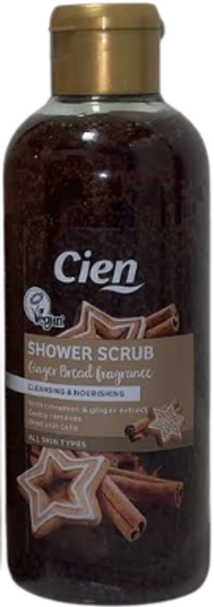 Cien Shower Scrub Ginger Bread | 1x 300 ml - Gingerbread & Kaneel | Bodyscrub - Herfst Winter Limited Edition 2026