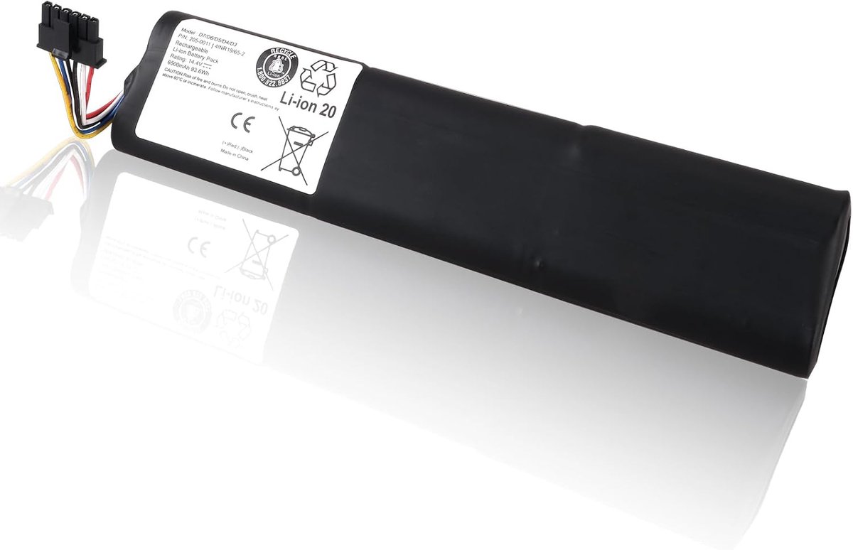 6500mAh 14.4V Li-ion Batterij Compatibel met Neato Botvac D3 D4 D5 D6 D7 D3s D301 D502 D705 Serie Robotstofzuiger, PN: 205-00111, 945-0225
