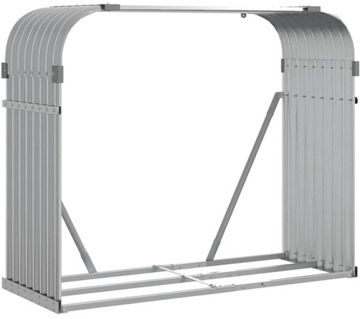 Haardhoutopslag - Houtblokhouder - rek - Netjes opslaan - Weerbestendig - stofdicht - 120 x 45 x 100 cm - Lichtgrijs