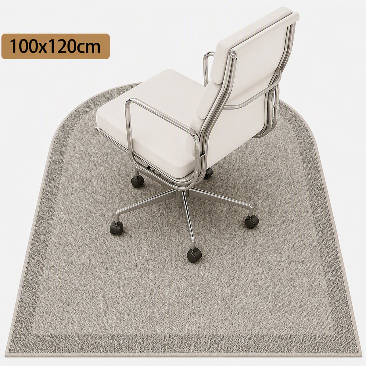 TEKROA® Vloerbeschermers - Bureaustoelmat 120 x 100cm - Antislip - Geluiddempend - Beschermt harde vloeren - grijs