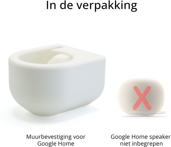 Houder voor Google Home speaker - Wandhouder voor stopcontact - Met kabelbeheer - Wit — afbeelding 5