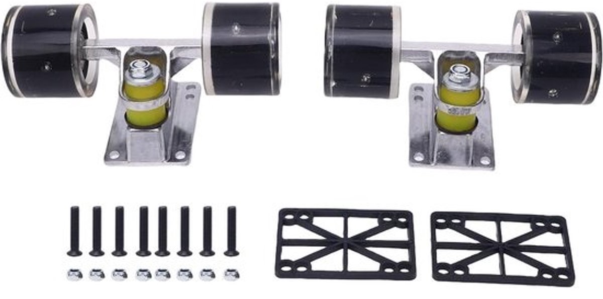 Skateboardtrucks en -wielen Cruiser-set voor longboards Straatrijden en tricks Oplichtende wielen zonder batterij