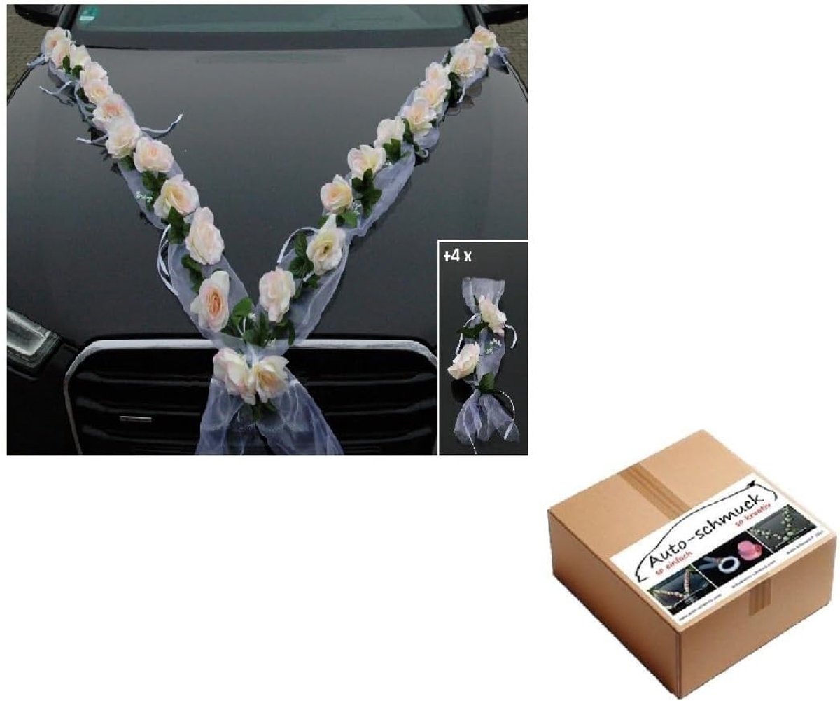 ®Auto-schmuck Deko PKW Roses Car Garland, Bridal Couple, Roses Decoration, Car Jewelry, Wedding, Car Decoration - ShopVlot