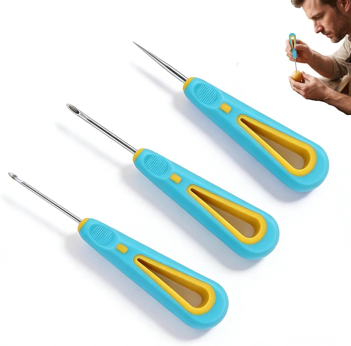 Zlokdraxy Kaarslontboorgereedschap, 3 stuks handboren, ronde gaten, ronde gaten en ronde gaten handgereedschap - ShopVlot