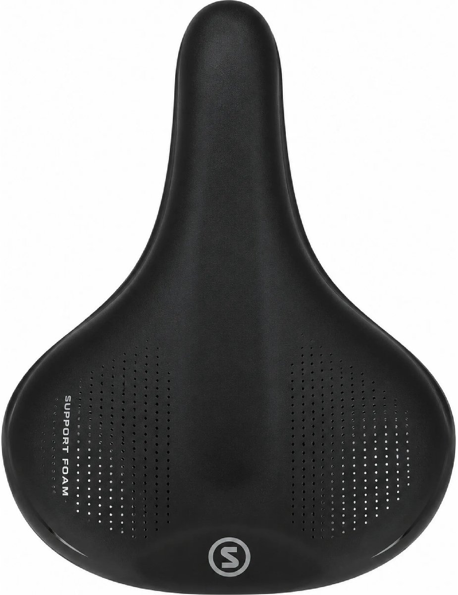 Simson Comoda Fietszadel - Comfort - Met Traagschuim (Memory Foam) & Anatomische Uitsparing - Voor E-Bike & Stadsfiets - Zwart