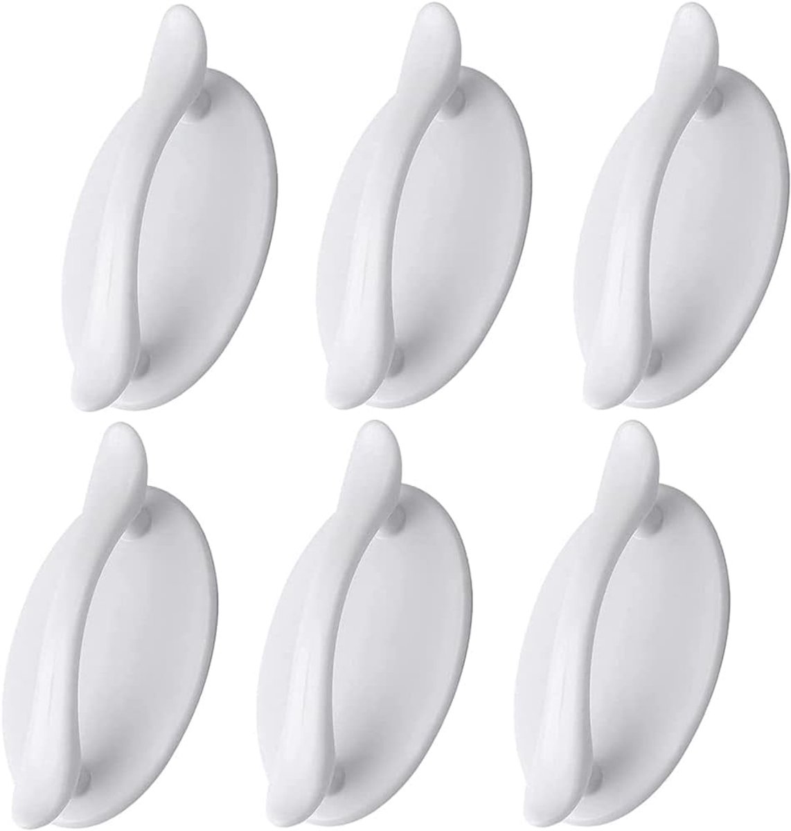 Dailygoods- Deurgreep 6 Stuks - Zelfklevende Handgreep - ABS Kunststof - 95 x 23 x 48 mm - Wit - Duurzaam - Kastgreep