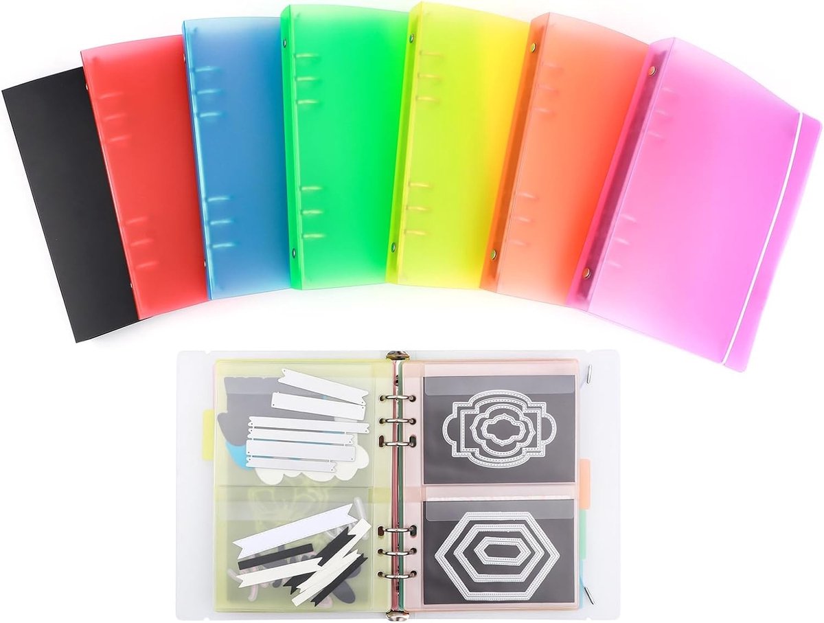Set van 8 Stuks A5 6-Ring Binder Hoesjes - Transparant Zacht PVC voor Herbruikbare Notitieboekjes, Ideaal voor Stempels en Stansopslag — cadeau in Cadeau-ideeën - foto 8