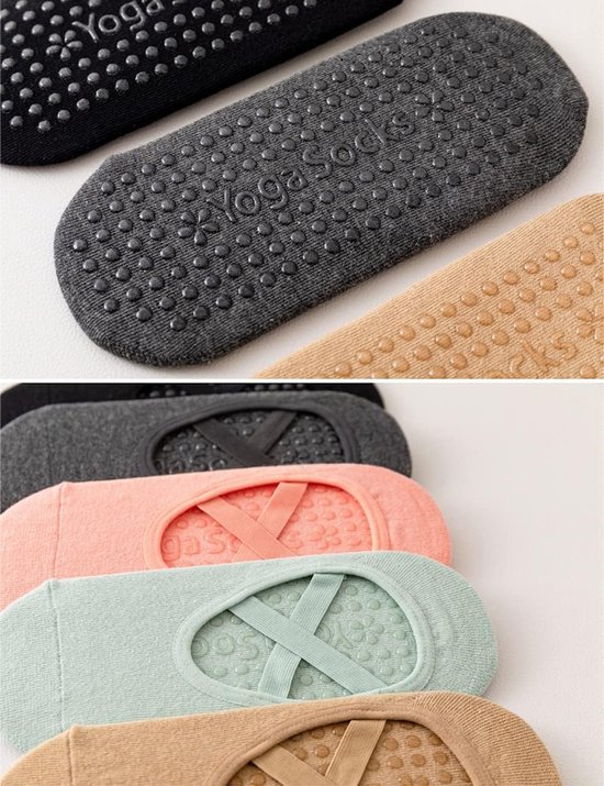 Yoga Sokken voor Dames - Antislip Sportsokken met Kruisband voor Yoga, Dans, Fitness en Gymnastiek - Universele Maat in Zwart en Wit — afbeelding 5
