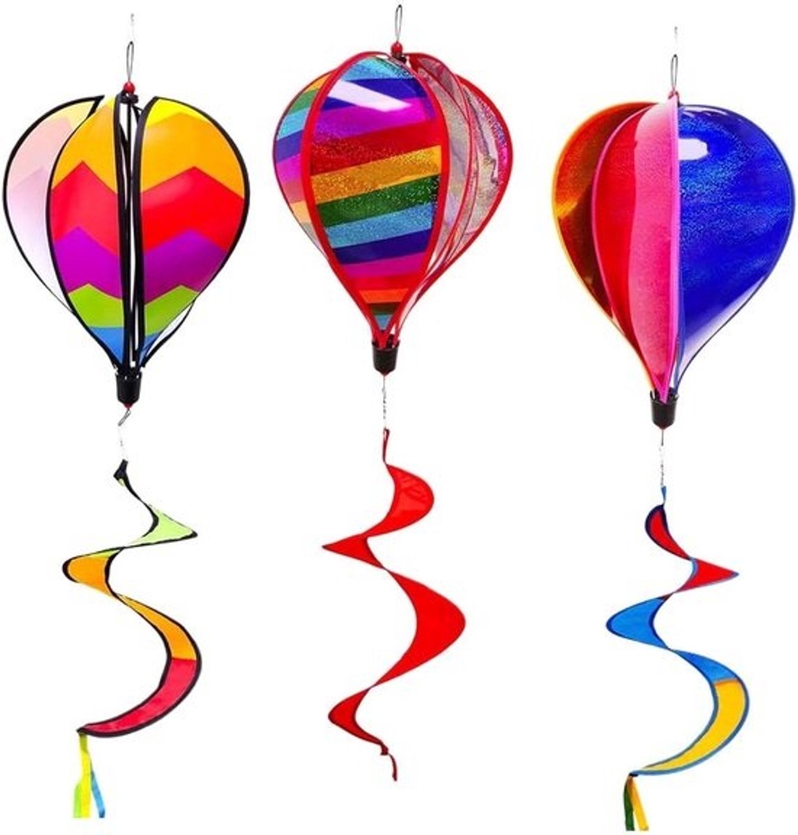 Windmolen als decoratie - Luchtballonspinner - Voor tuinverfraaiing - Interactief kleurenspel - 129 cm hoog - Meerdere kleuren