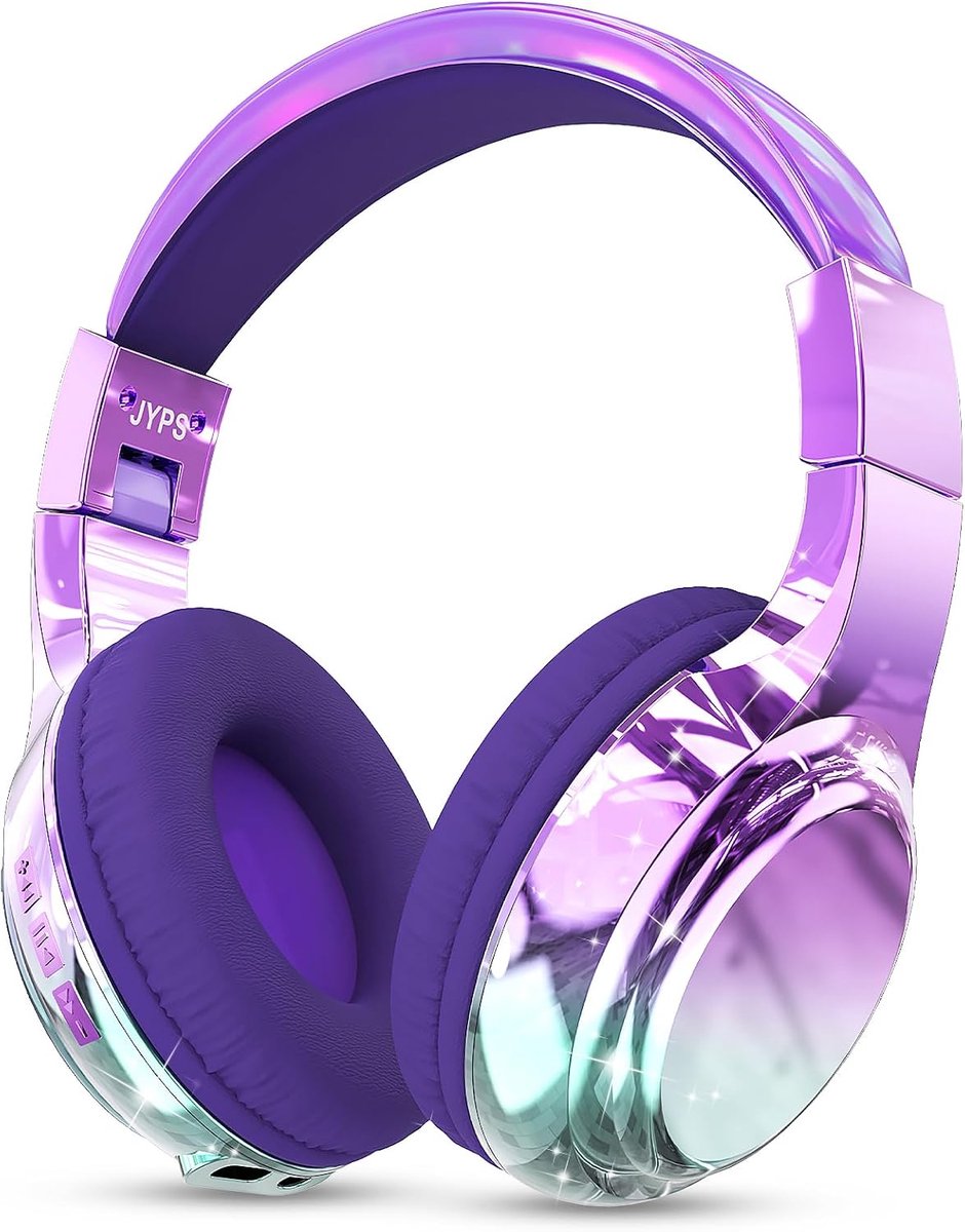 SnelShoppen - Draadloze Kids Hoofdtelefoon - Bluetooth Over Ear Hoofdtelefoon voor Kinderen met Microfoon - Geschikt voor Meisjes en Peuters - Metalli