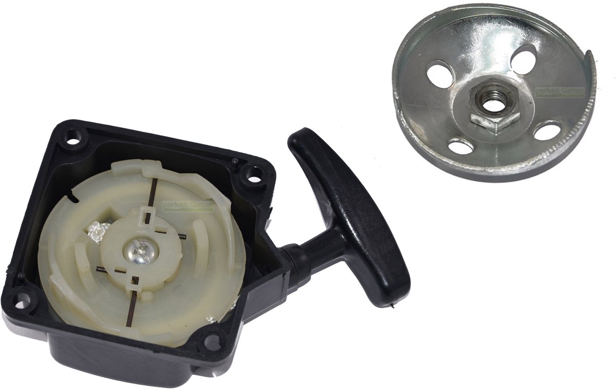 startmechanisme met terugslag + plaat voor 43 cc - 52 cc bosmaaier, heggenschaar, multitool