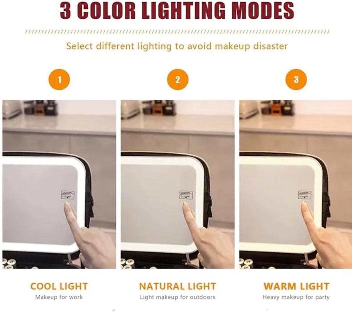 Light Cosmetische Tas - Verlichte Make-up Organizer voor Reizen & Thuisgebruik, Zwart Geen Led, Organisator