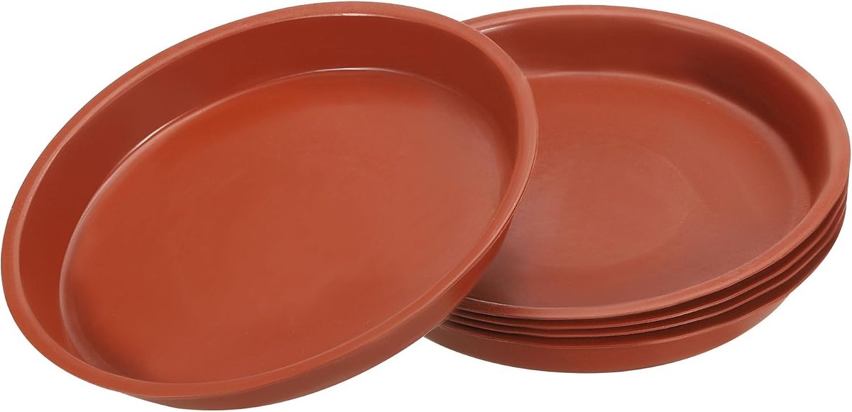 Schotels - plastic plantenbak bloempot druppelbakken rond van toepassing op buiten/tuin (5,4 inch/13,7 cm, rood)
