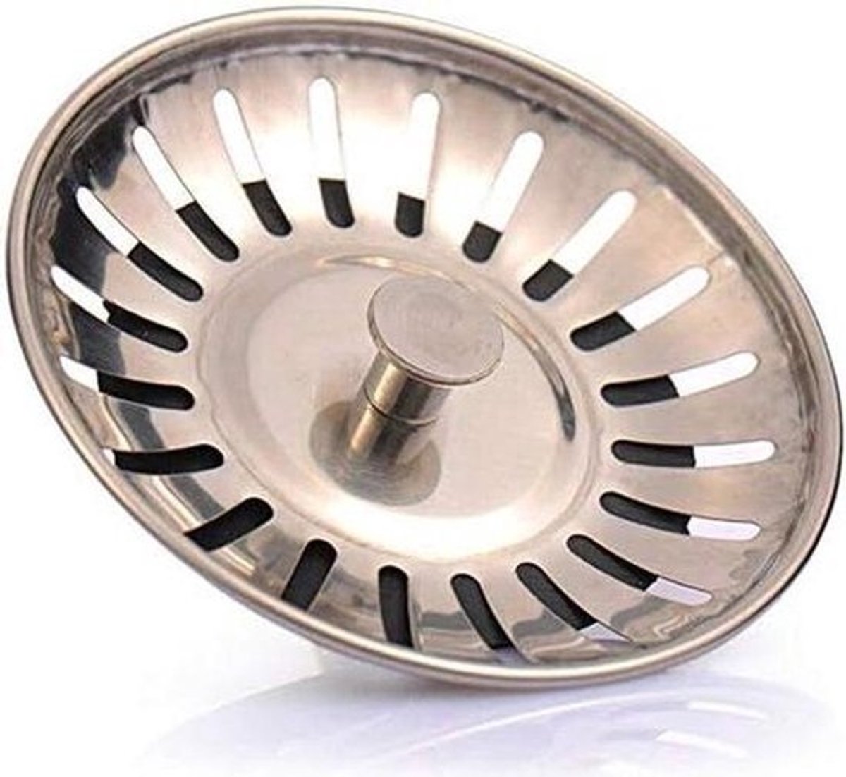Gootsteenzeef - Afvoerplug - Keukenafvoer - Roestvrij staal - 82 mm - Zilver