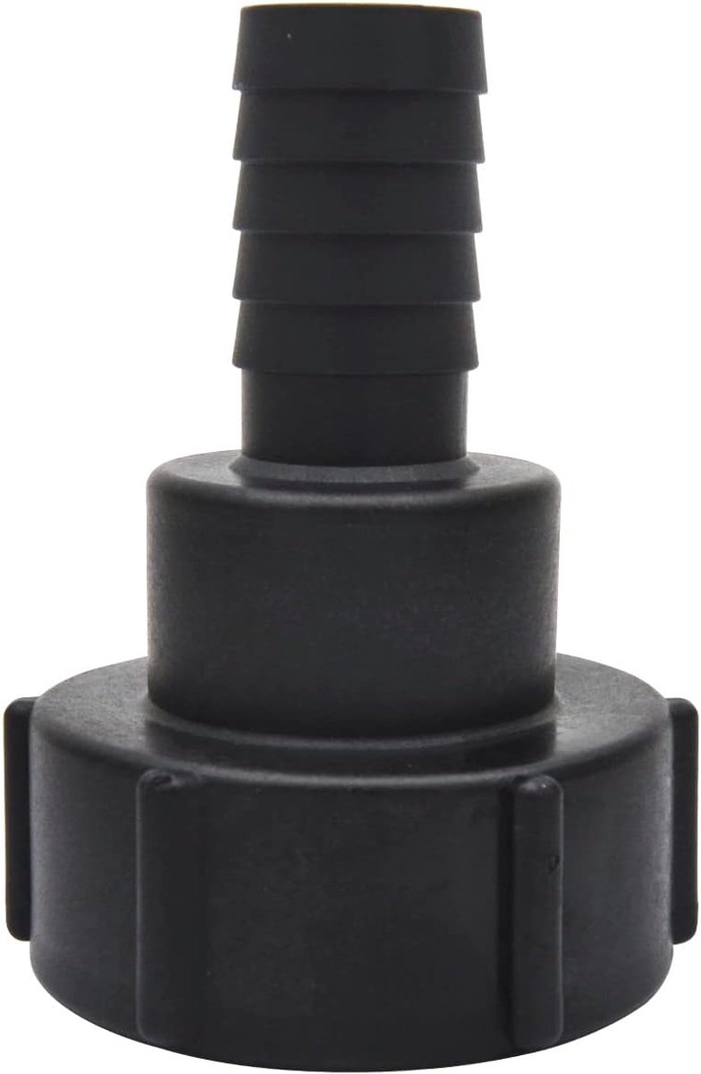 1" IBC tankfittingen met afdichtring, waterkolf tankkraanconnector geschikt voor 25 mm binnendiameter slang tuinslang adapter vervangende kleponderdelen (S60*6, zwart)