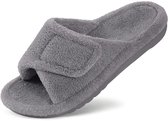 Olanly - Unisex slippers – Koraal fluwelen slippers – Orthopedische slippers – Open schoenen– grijs – 42 - Geschikt voor voetlengte van 27 cm