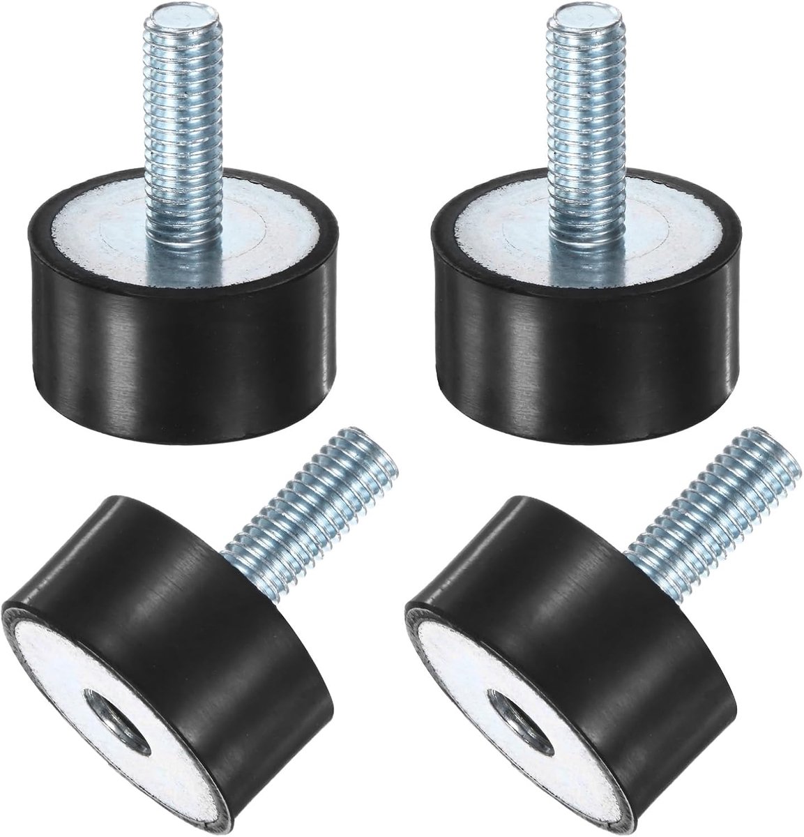 4-Pack Rubber Mounts D30mmxH15mm Mannelijke/Vrouwelijke Trillingsisolatoren Cilindrische Schokdemper W M8 x 23mm Studs voor Luchtcompressor/Auto/Pomp/Boot/Garage Motor/Bobbins Rubber
