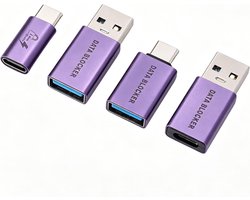 USB Data Locker 4 Pack - Charger Only - Juice Jack Bescherming - Veilig opladen van apparaten - ShopVlot