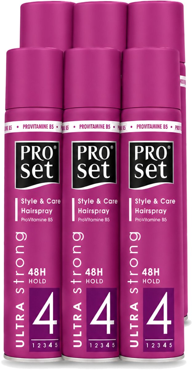6 x Proset - Haarspray - Ultra Sterk - 48 uur Werking - 250 ml - Voordeelverpakking - 6 stuks