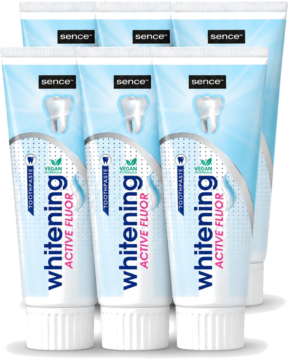 6 x Sence - Whitening - Tandpasta - Met Fluor - 75 ml - Voordeelverpakking - 6 stuks