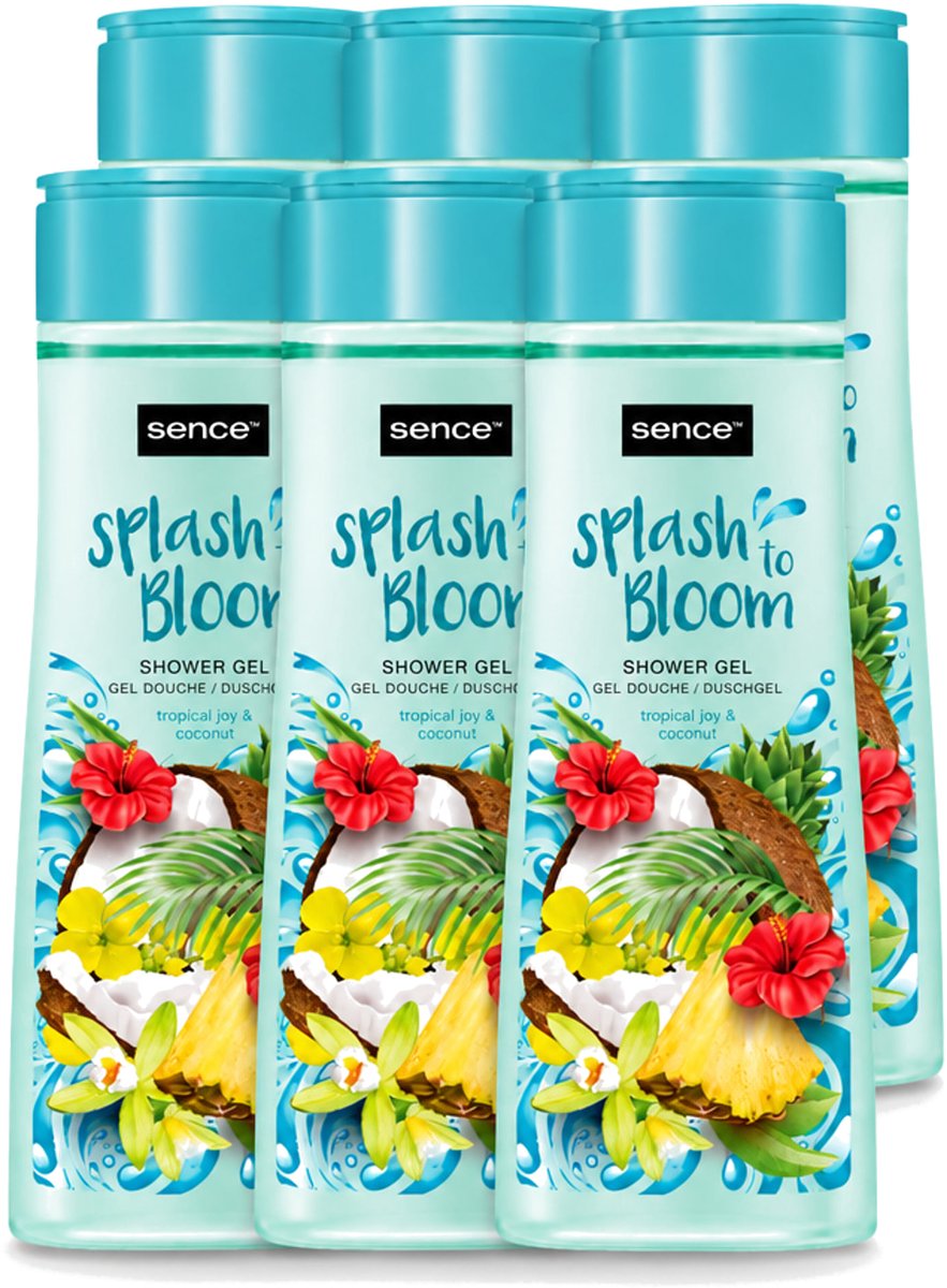 6 x Sence - Tropical Joy & Coconut - Douchegel - Exotisch - 300 ml - Voordeelverpakking - 6 stuks