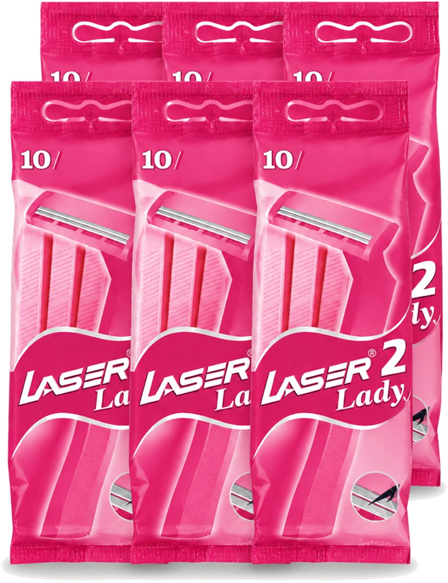 6 x Benson - Laser Twin Women - Wegwerpscheermesjes - Voor Vrouwen - 10 Mesjes - Voordeelverpakking - 6 stuks
