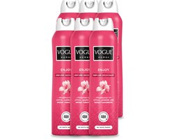6 x Vogue Cosmetics - Enjoy - Parfum Deodorant - 150 ml - Voordeelverpakking - 6 stuks