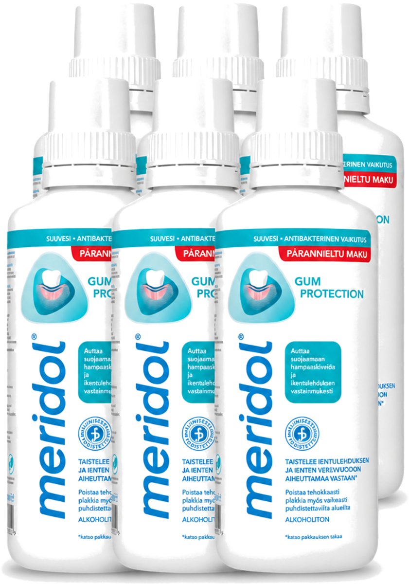 6 x Meridol - Mondspoeling - Dagelijkse Mondverzorging - Voorkomt Tandvleesproblemen - 400 ml - Voordeelverpakking - 6 stuks