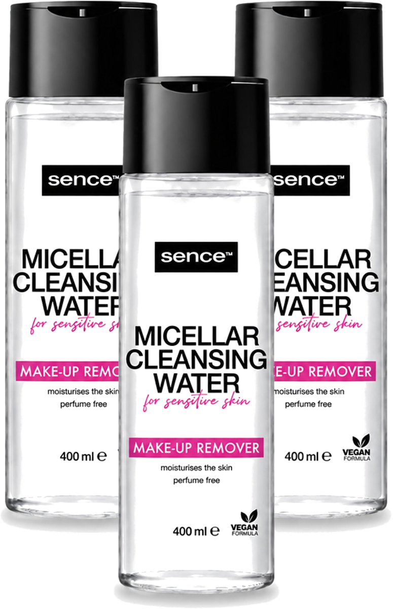 3 x Sence - Gevoelige Huid - Micellair Water - Make-up Remover - 400 ml - Voordeelverpakking - 3 stuks