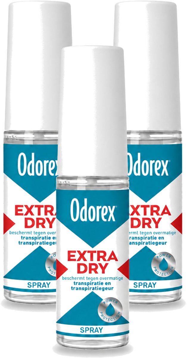 3 x Odorex - Deodorant Spray - Extra Dry - Krachtige Bescherming - 30 ml - Voordeelverpakking - 3 stuks