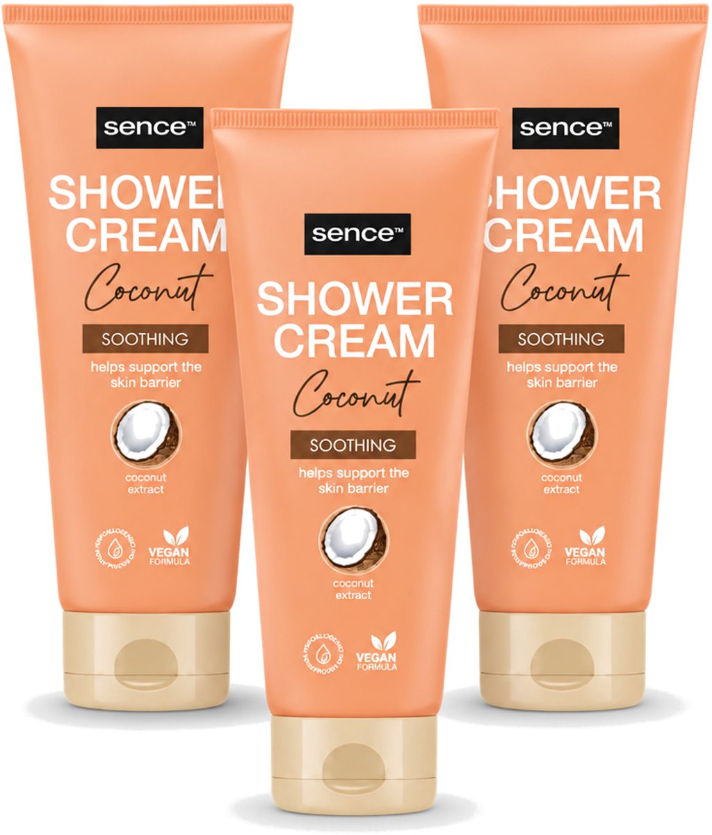 3 x Sence - Coconut - Douchecrème - Verzorgend - 200 ml - Voordeelverpakking - 3 stuks