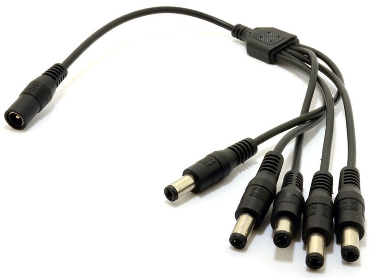 kenable DC Power Splitter 5 Way Adapter 0.3cm CCTV 12V PSU to 5 Camera Cable [5 Way] - ShopVlot