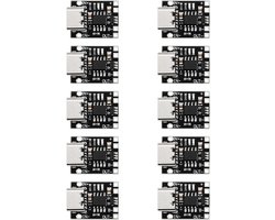 10 stuks Li-ion-acculaadplaat, Lipo laadmodule, USB C laadmodule, TP4056 C, USB-printplaat 5V 1A - ShopVlot