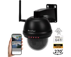SecuFirst CAM214Z met 64GB opslag Dome Camera zwart - IP Camera draai- en kantelbaar voor buiten - FHD 1080P