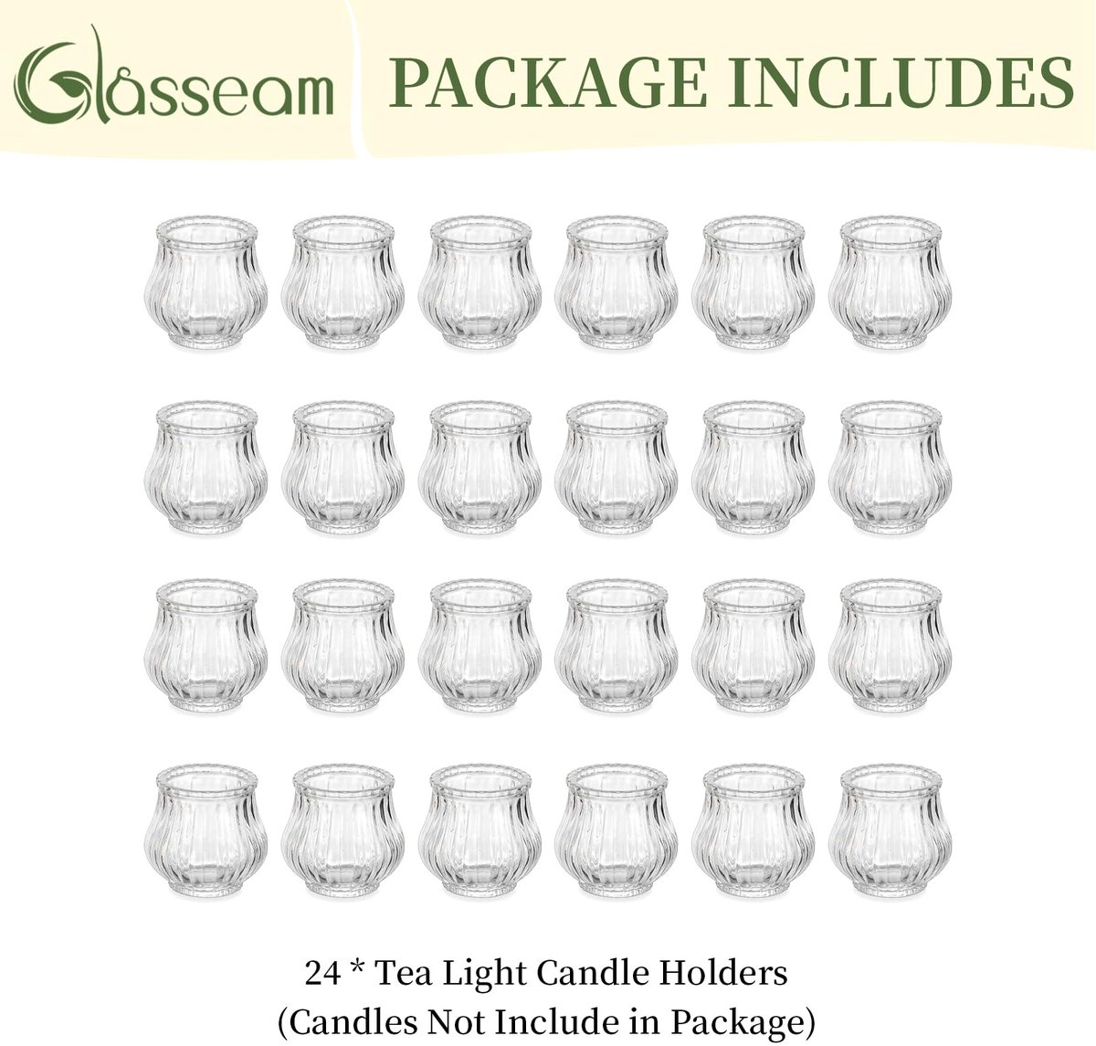 Set van 24 Ribbel Tealight Houder voor Kaarsen - Perfect voor Bruiloften en Kerstdecoratie, Stijlvolle Tafeldecoratie voor Feesten — cadeau in Cadeau-ideeën - foto 5