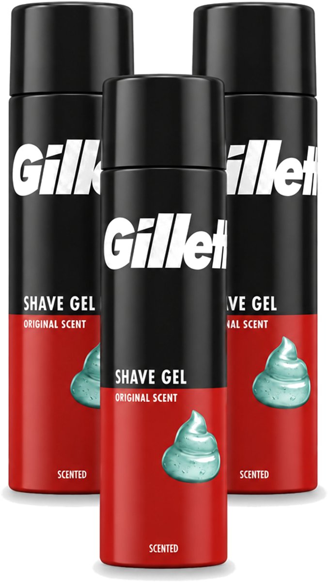 3 x Gillette – Scheergel – Classic – 200 ml - Voordeelverpakking - 3 stuks