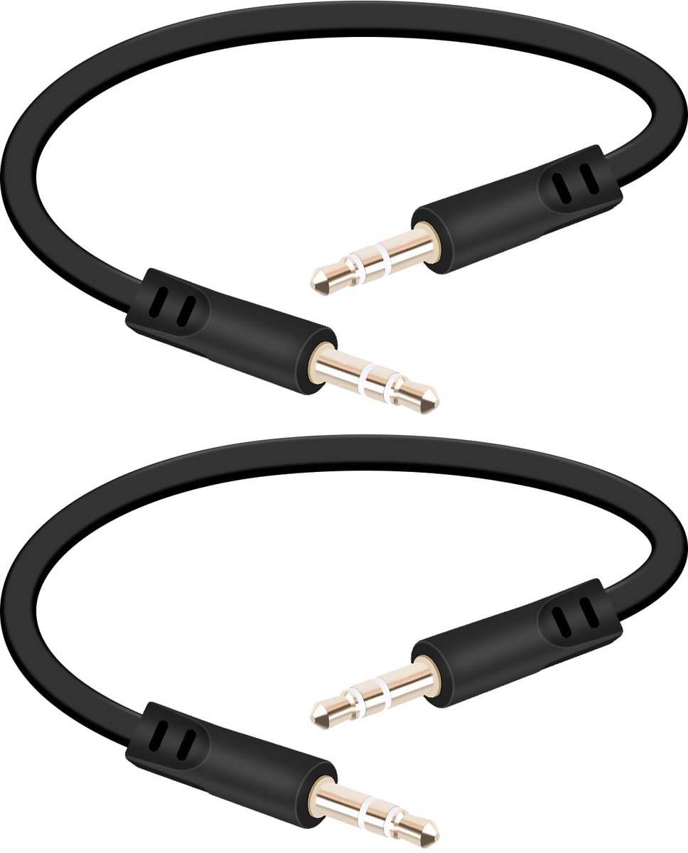 Flat audio cable 3.5mm, jack 3.5mm, audio cable plug to plug (plug to plug) - ShopVlot