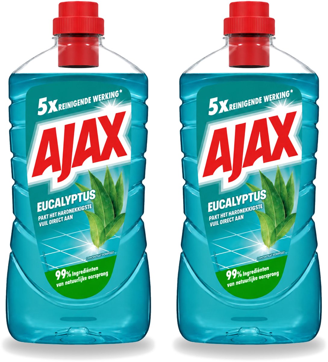 2 x Ajax – Allesreiniger – Eucalyptus – 1000 ml - Voordeelverpakking - 2 stuks