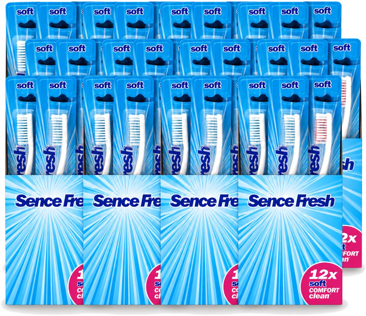12 x Sence - Tandenborstels - Fresh Soft Comfort Clean - 12 Tandenborstels - Voordeelverpakking - 12 stuks