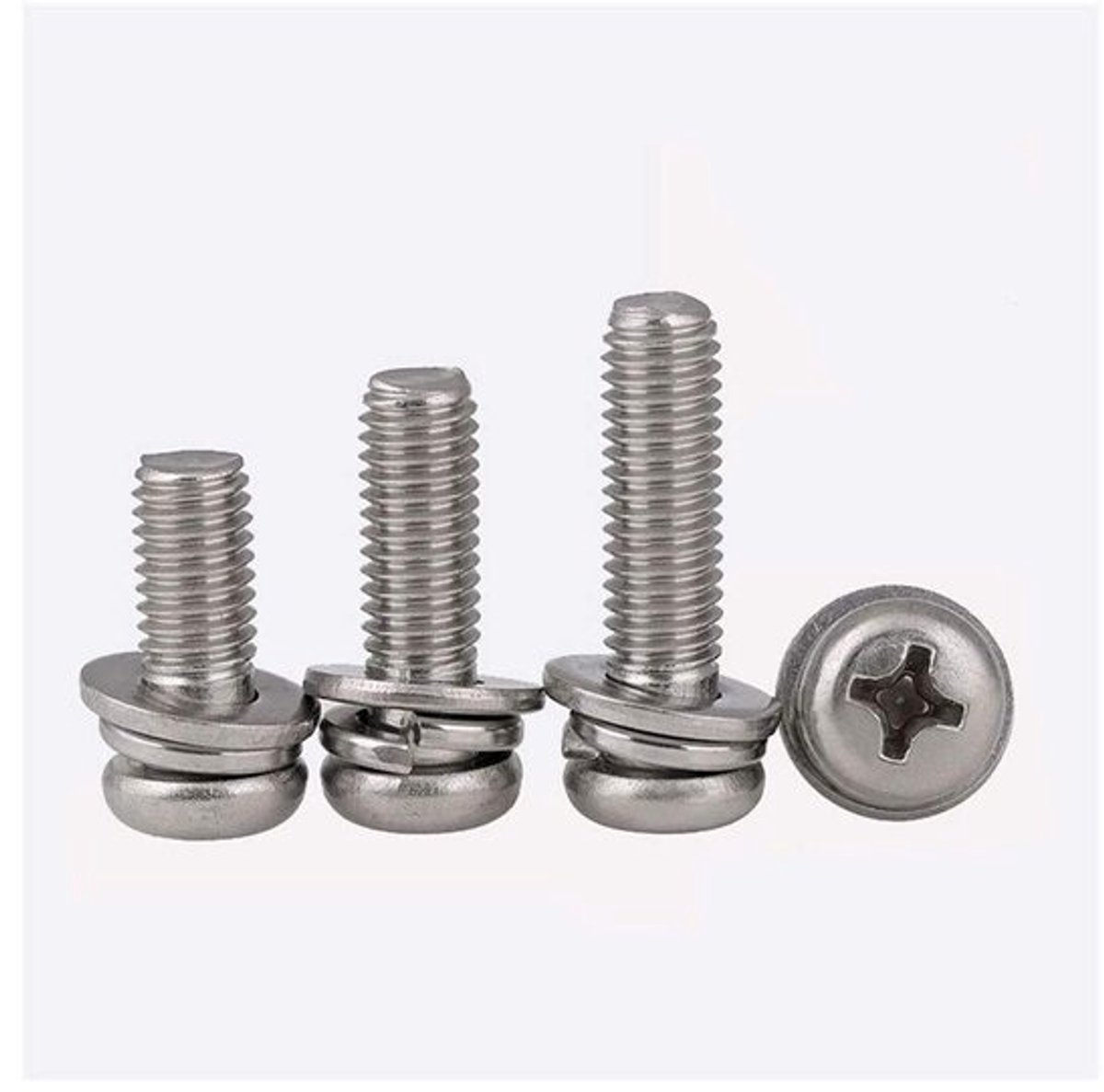 Tapschroevenset - Metaalschroeven met borgring - Metaal vergrendelen - Roestvrij staal - M3 - 12 mm - Zilverkleurig