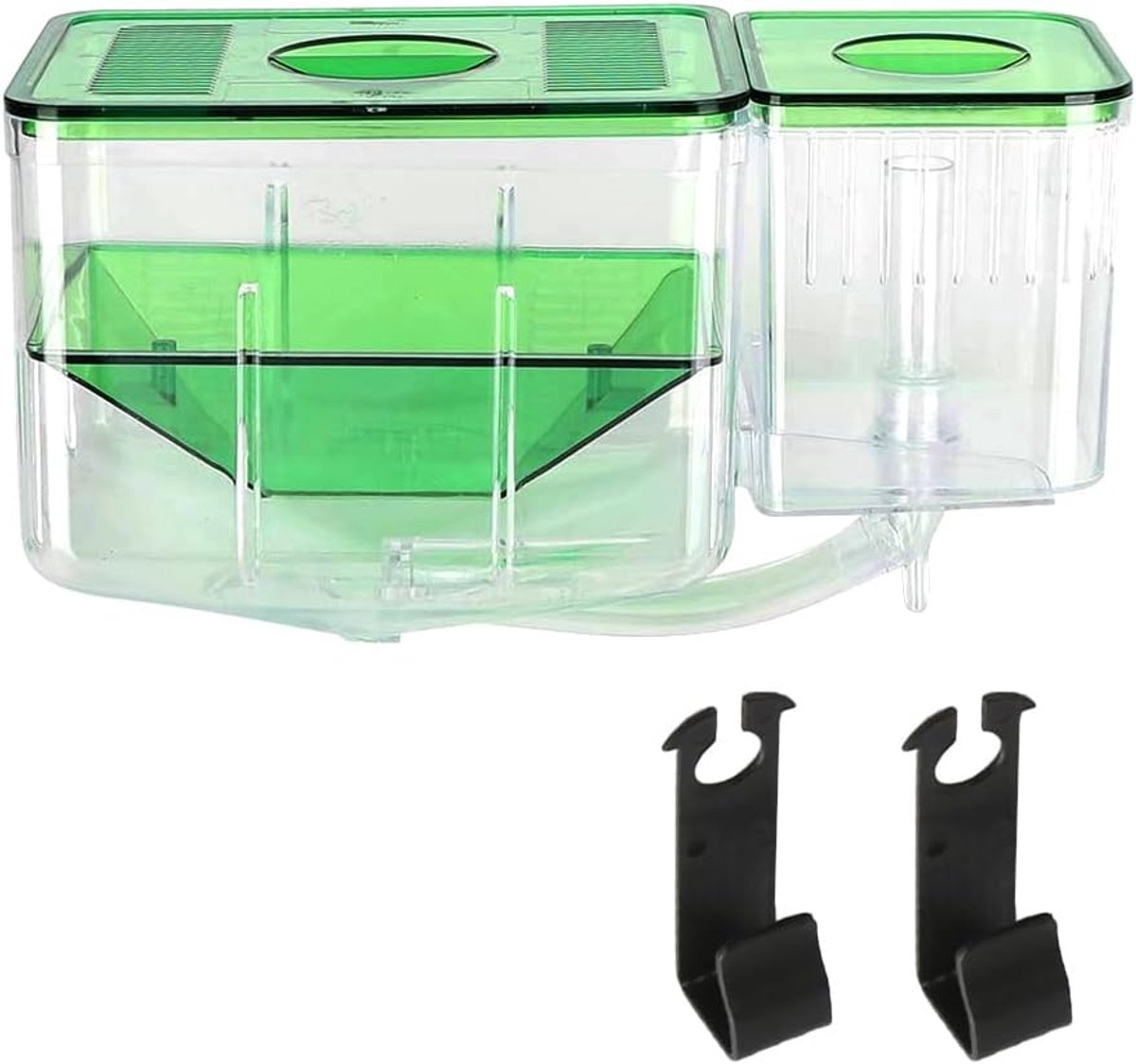 SnelShoppen - Aquarium Vissen Tank Kweekbox Dubbele Laag Visgroei Bak Isolatie Tray Incubator voor Veilig Rearing in Aquatic Omgeving