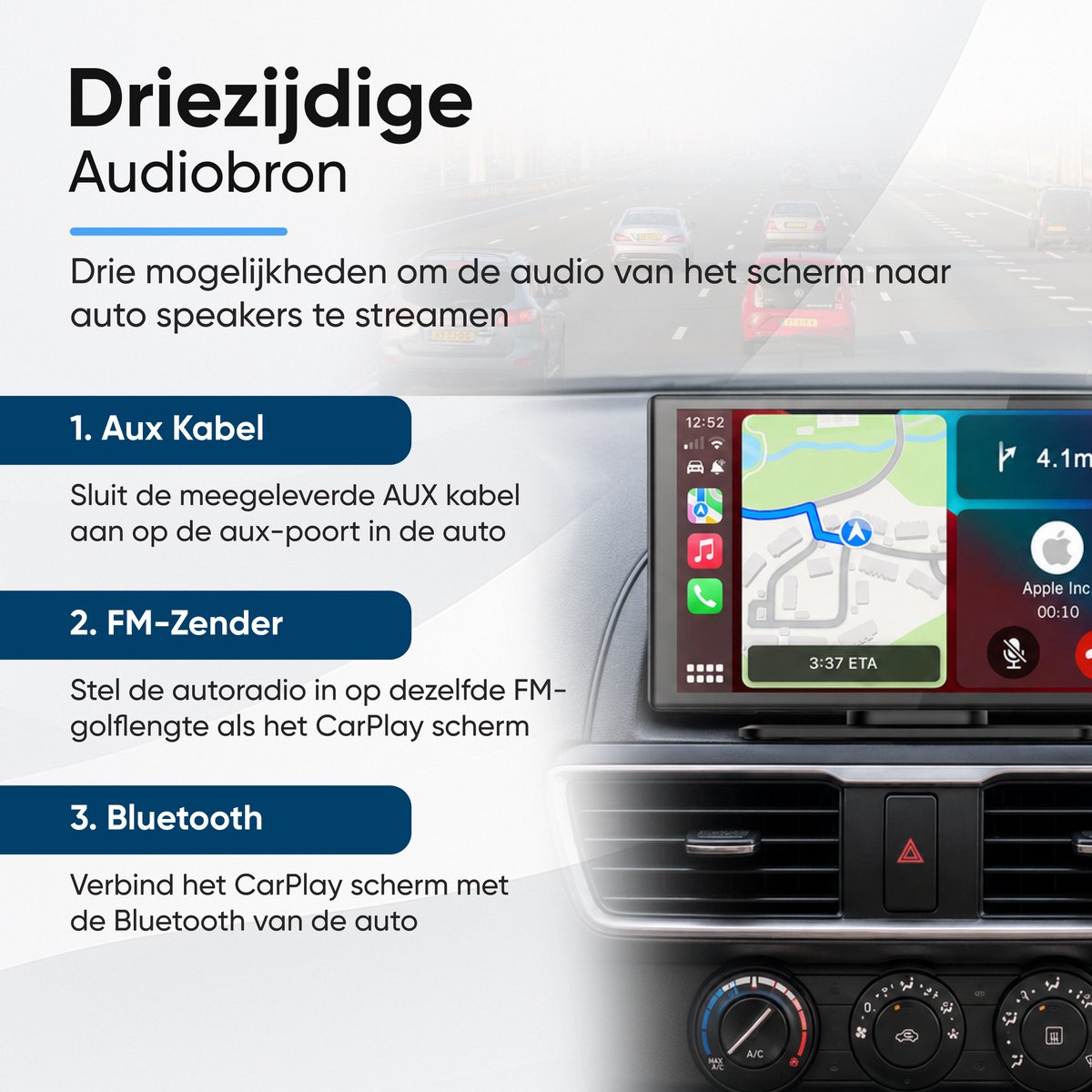 CarMe CarPlay Scherm PRO 7 Inch - Premium Design - Apple CarPlay & Android Auto (Draadloos) - Touchscreen - Navigatiesysteem auto - Android Auto scherm — cadeau in Gadgets - foto 8