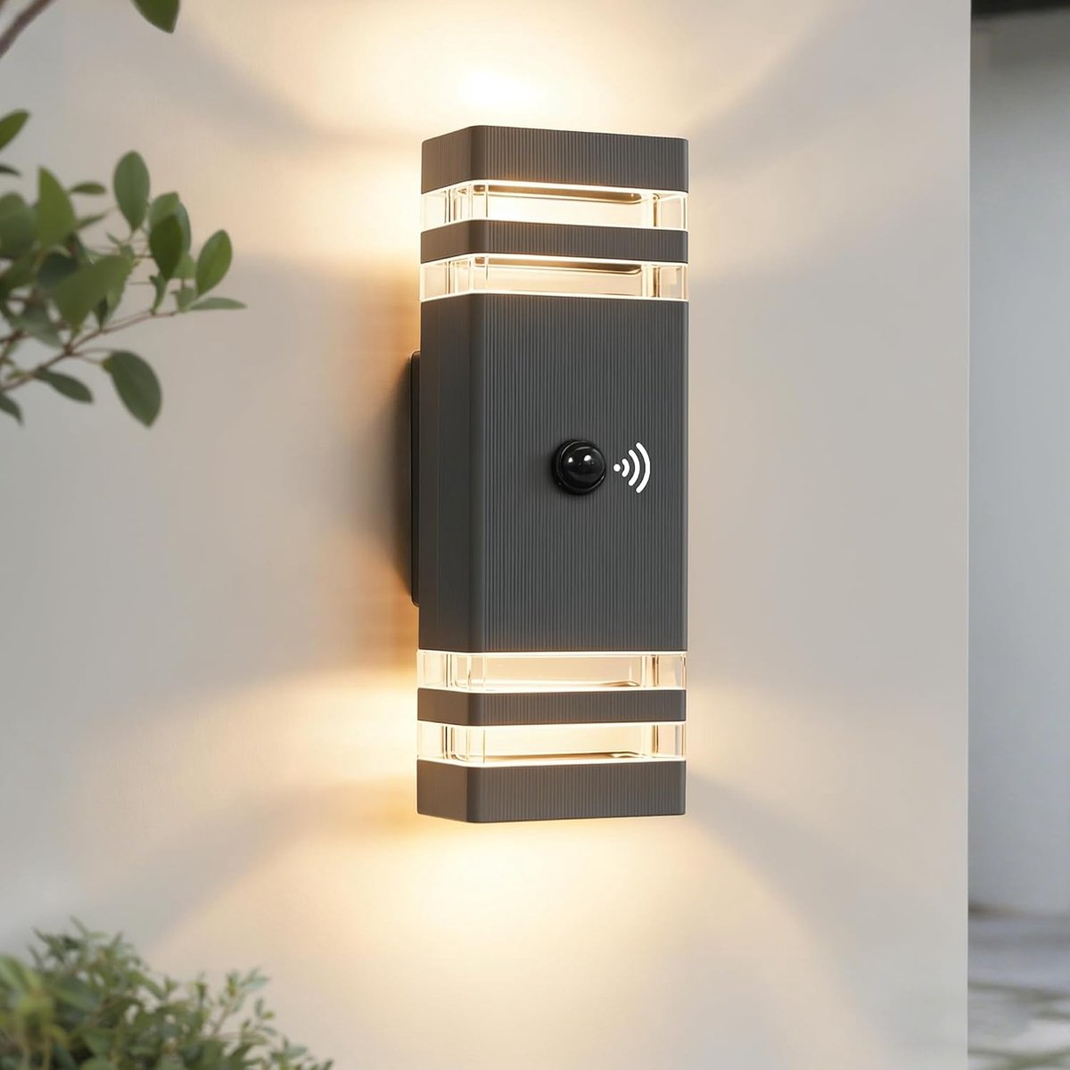 JNR Outdoor Wall Lights with Motion Sensor, IP54, Outdoor Wall Light with Motion Sensor, Up Down incl. 2 x 5 W, GU10 - ShopVlot