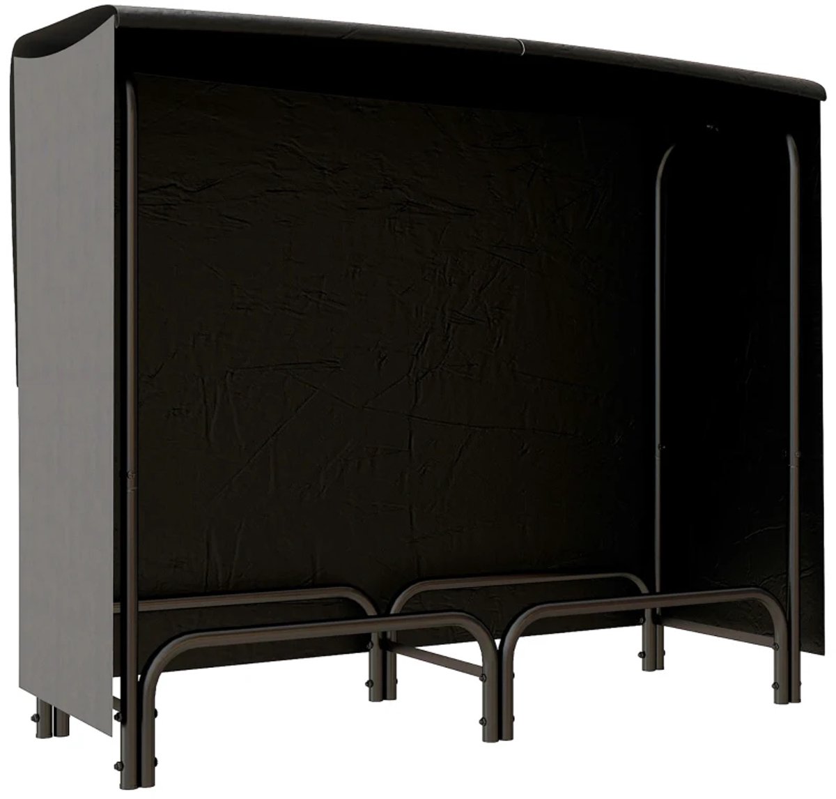 Haardaccessoires - Brandhoutrek - 0,33 m³ - Met Draagtas En Deksel - Metalen Frame - Draagvermogen Tot 150 kg - 120 x 36 x 99 cm - Zwart
