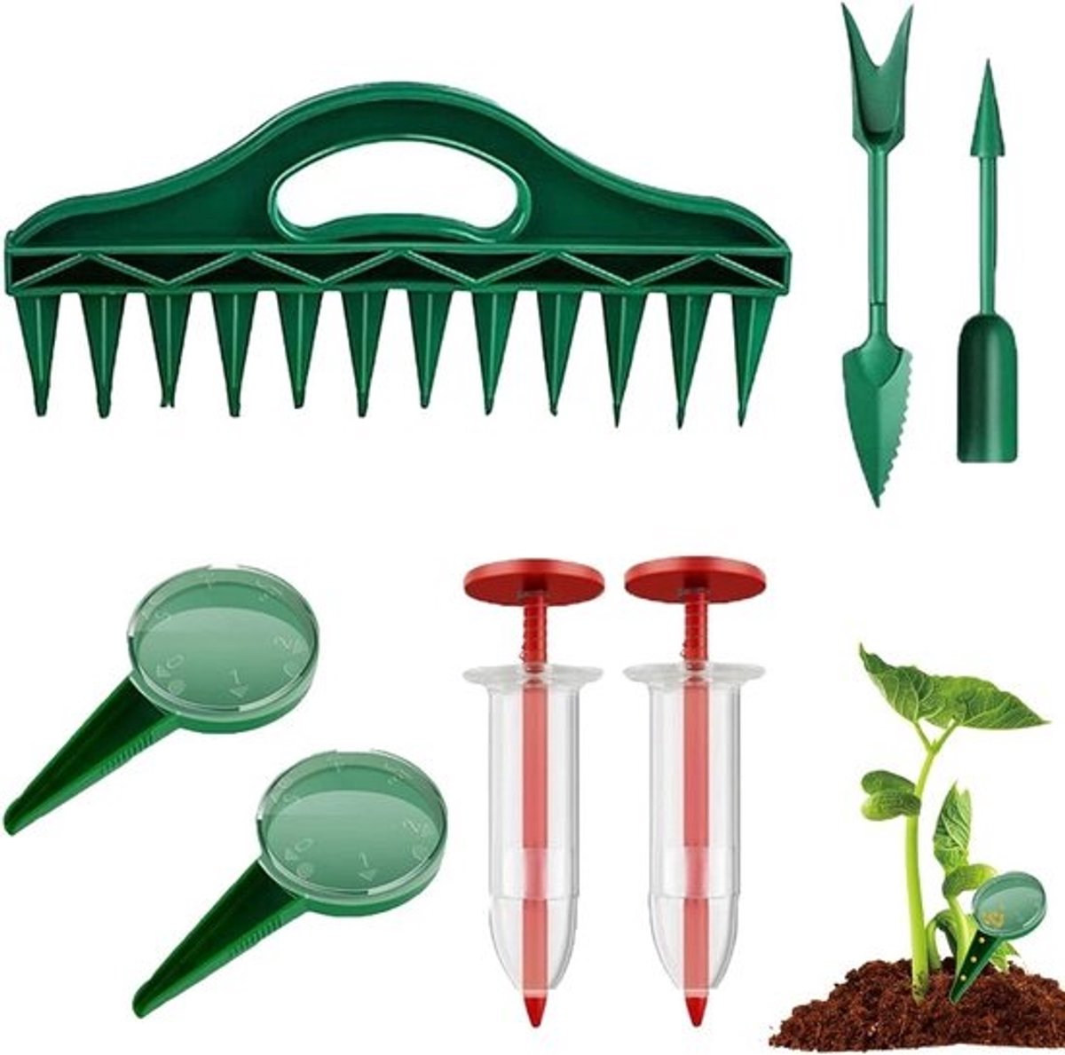 Zaaghulpstrooier - Plantenhulp - Zaaien - verdelen - Variabele afstand - 32 x 15 x 4 cm - Set
