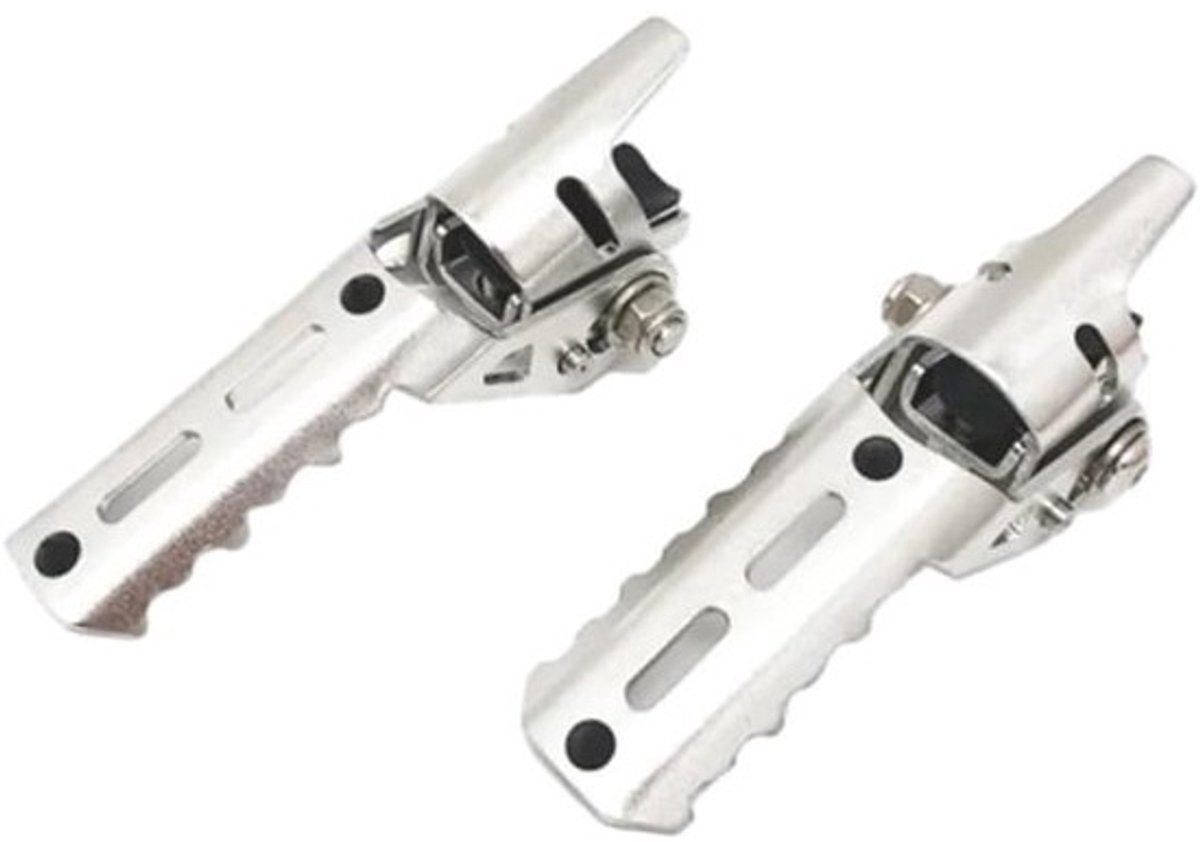 Vouwbare voetsteunen voor motoren met kussenpedalen - geschikt voor BMW R1250GS R1200GS R 1200 GS ADV LC HP GSA 2013-2022 - chrome afwerking
