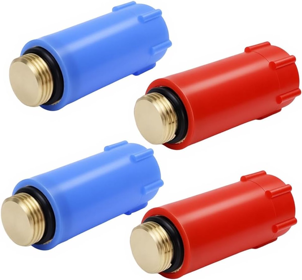 4 pieces construction plugs 1/2 inch (red and blue), blind stopper, brass thread water pipe and zero ring seal - ShopVlot