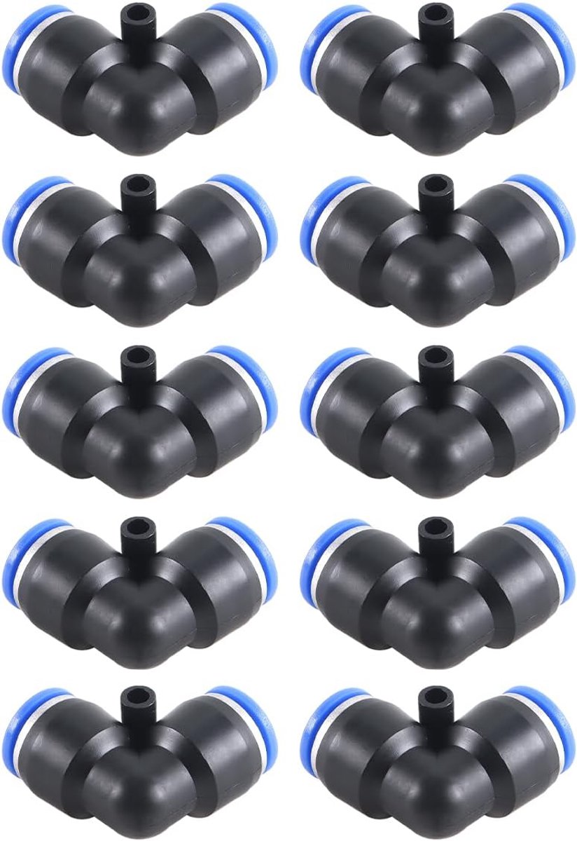 Plastic hoek snelkoppeling 12mm - elleboog aansluiting - duurzame PBT kunststof - veilige 90-graden verbinding - ShopVlot