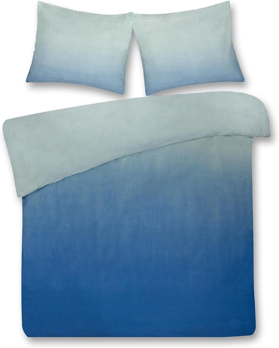 Dekbedovertrek 200x200 cm - 100% katoen - blauw - ademend en zacht slaapcomfort - SnelShoppen
